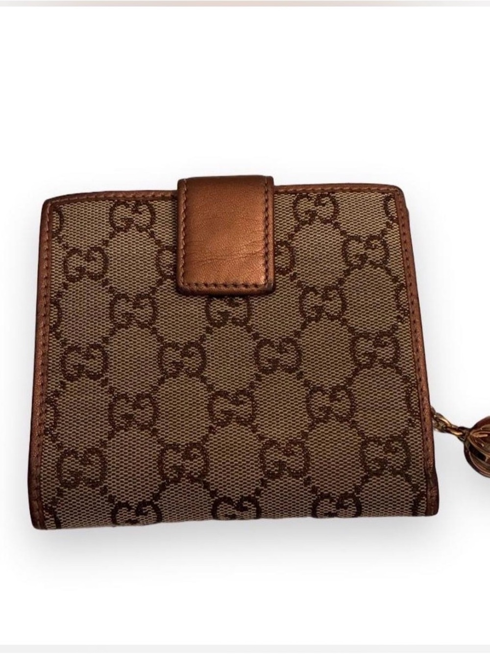 Gucci Sparkling Monogram Canvas Compact Snap Wallet with COA